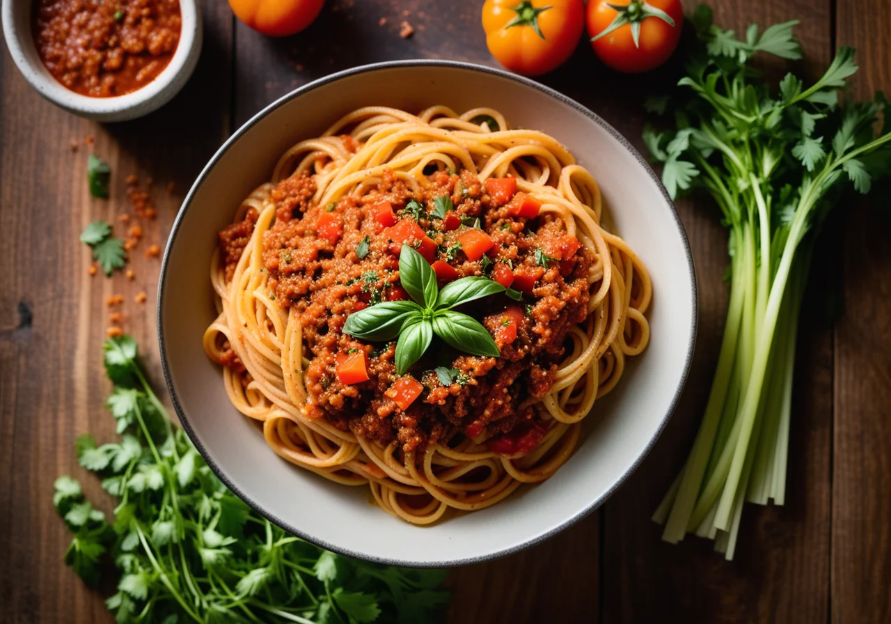 Vegan Vegetable Bolognese with Pasta