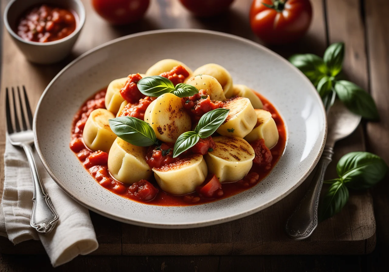 Potato Gnocchi with Tomato Sauce and Parmesan