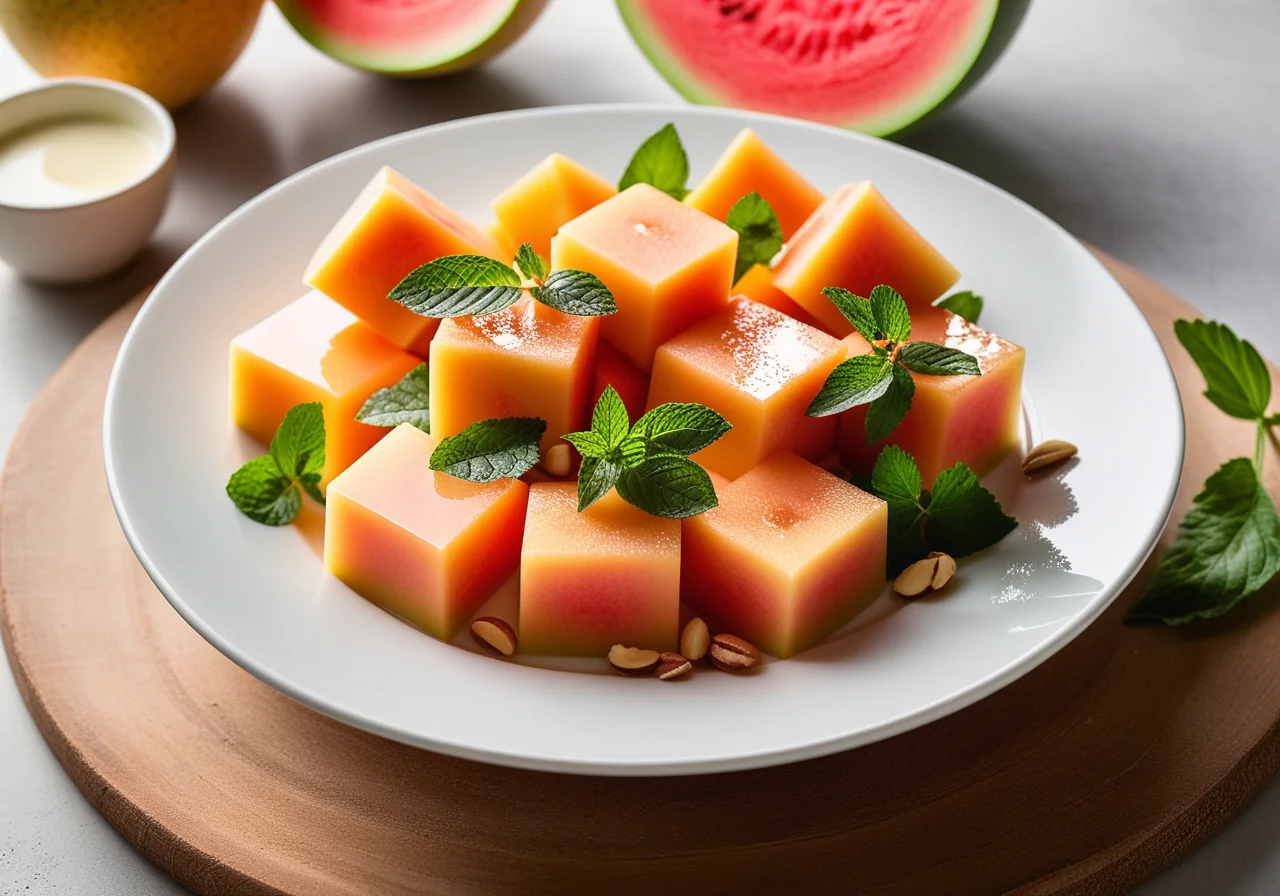 Melon Salad with Vanilla Cream