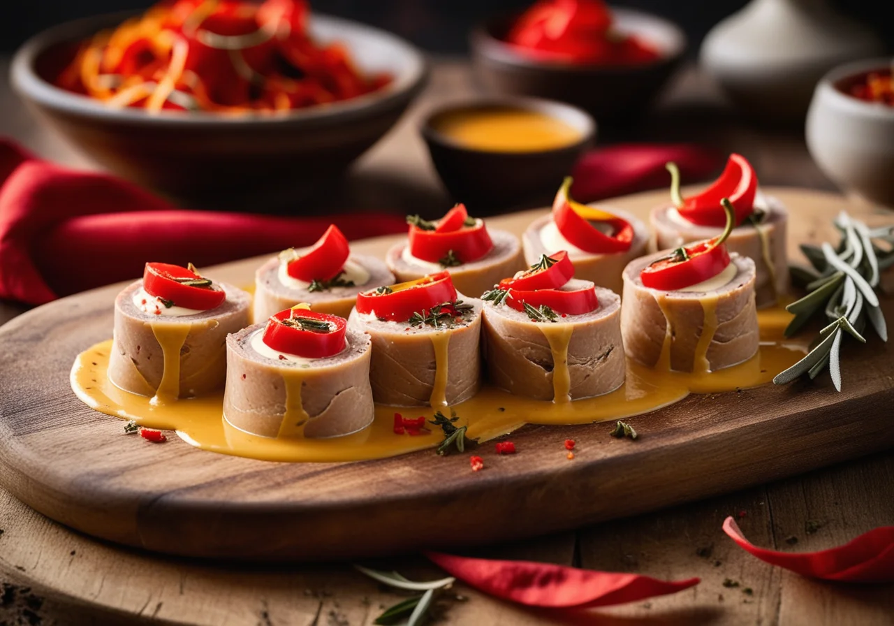 Veal Roulades with Pepper Filling