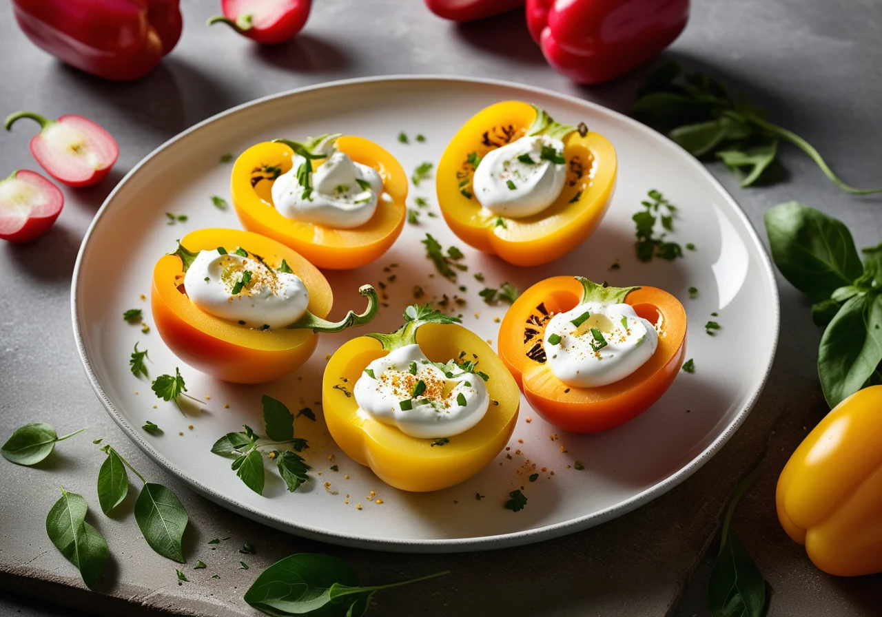Spring Quark in Bell Pepper Halves