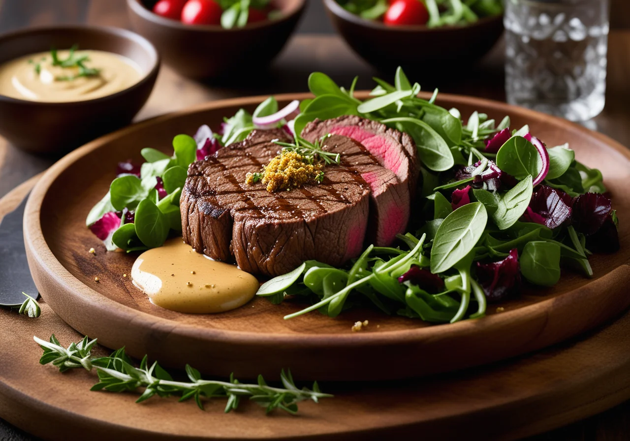 Steak mit Senfkruste