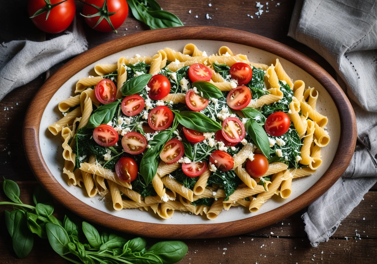 Filled Shell Pasta with Spinach