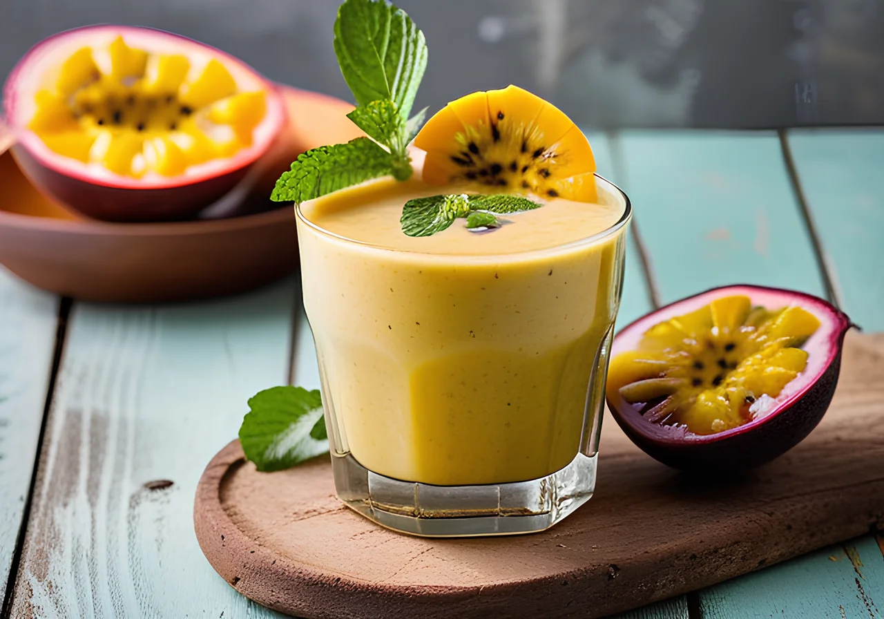 Passionfruit-Mango-Mint Smoothie