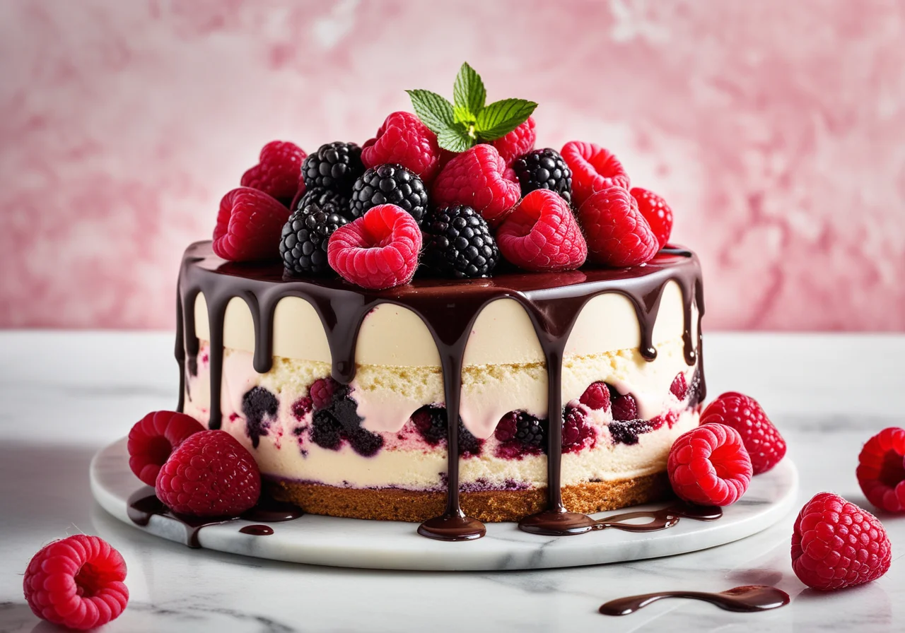 Raspberry Ice Cream Cake