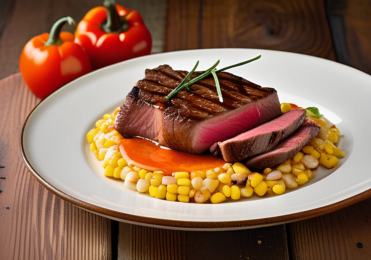 Nackensteak with Paprika Vegetables