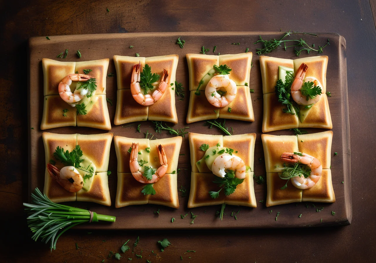 Pancake Pockets with Shrimp Filling