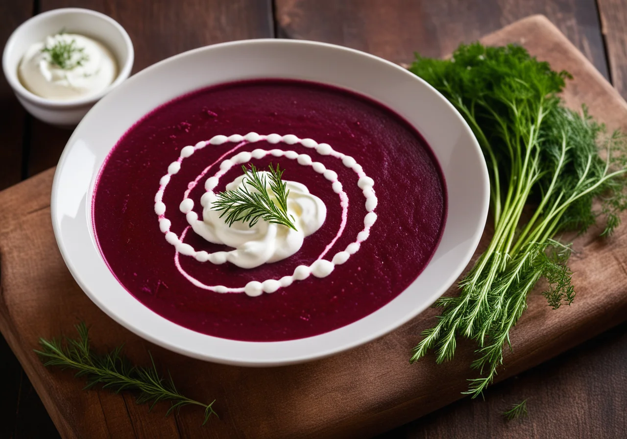 Red Beet Soup in Silesian Style