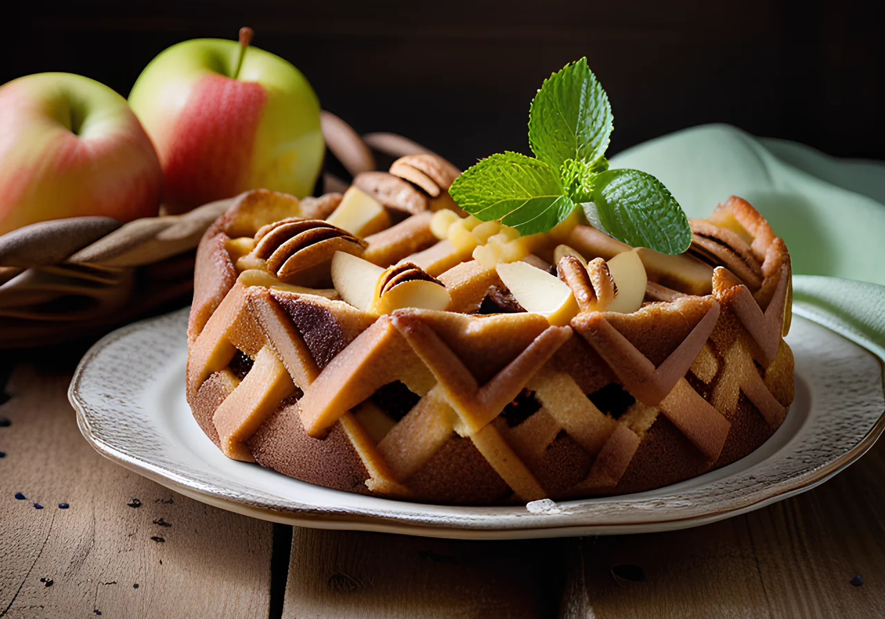 Apple Cake with Raisins and Almonds