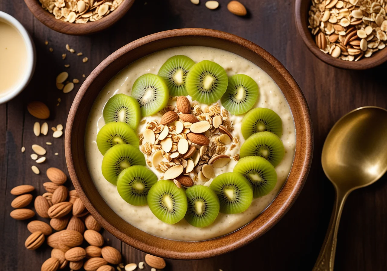 Almond-Flaxseed Porridge with Kiwis