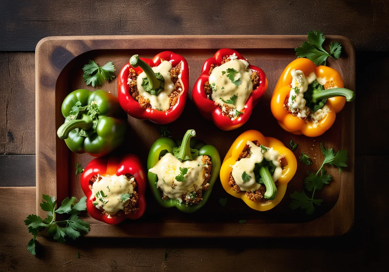 Paprika with Cream Cheese Filling