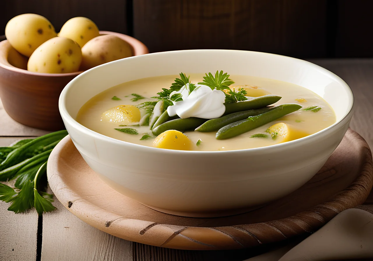 Potato Soup with Wax Beans