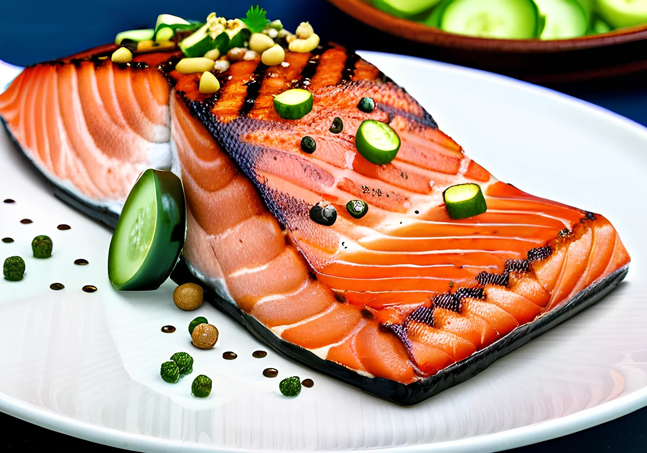 Salmon and Cucumber Pan