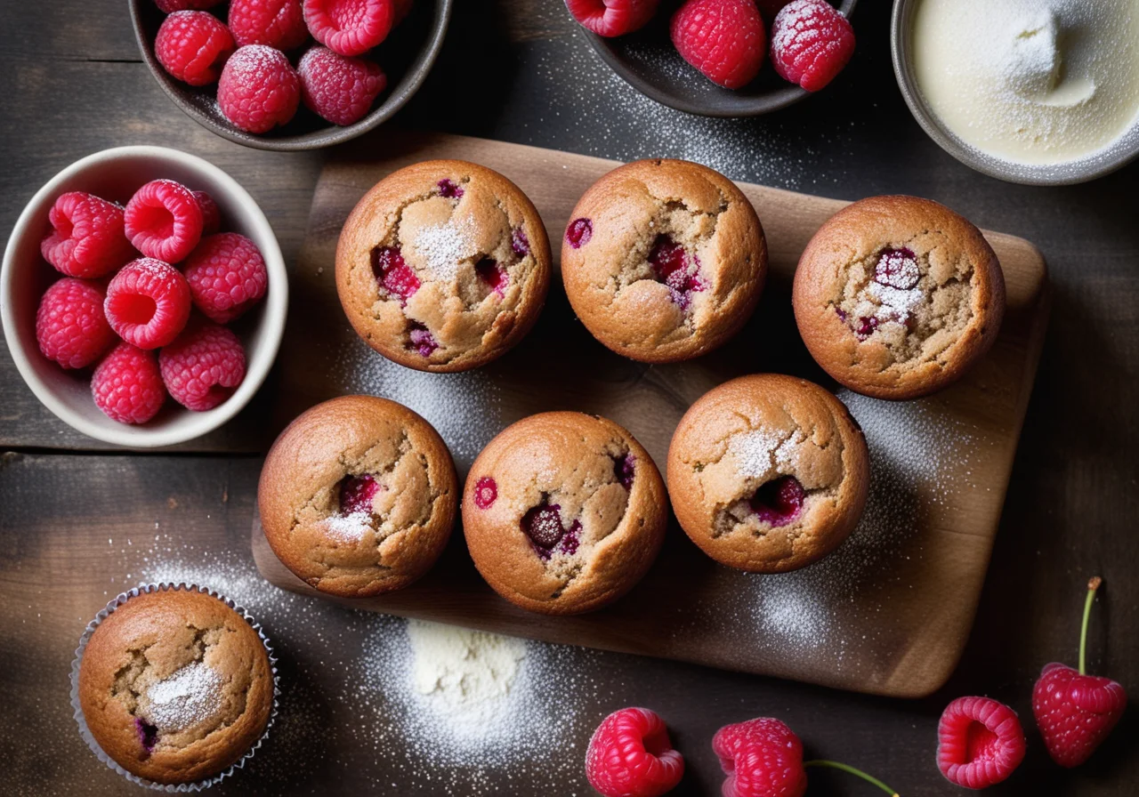 Raspberry Spelt Muffins