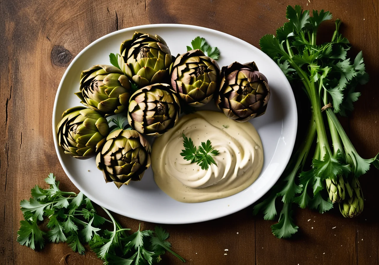 Artichokes with Roquefort Dip