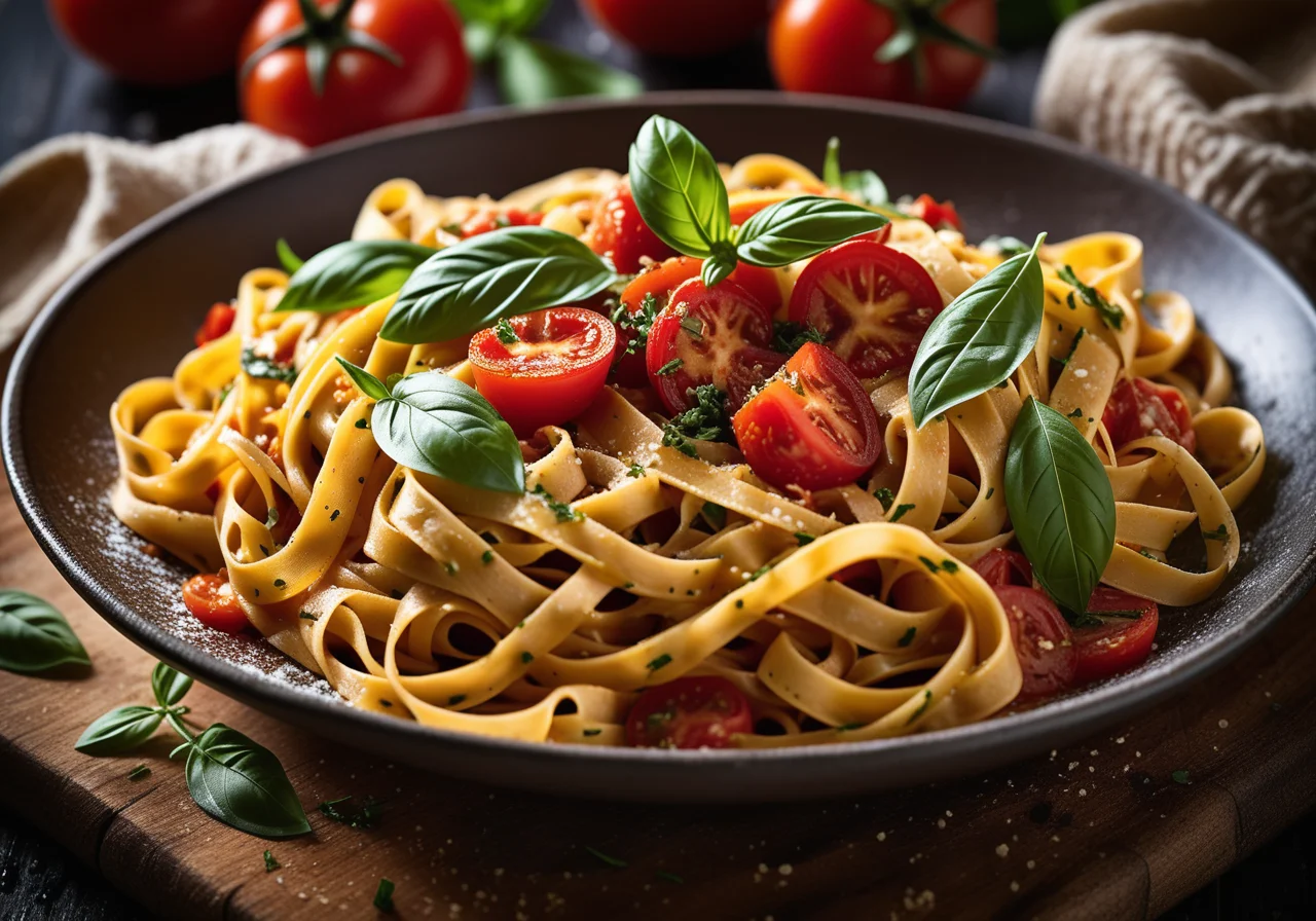 Tagliatelle with Spicy Tomato Sauce