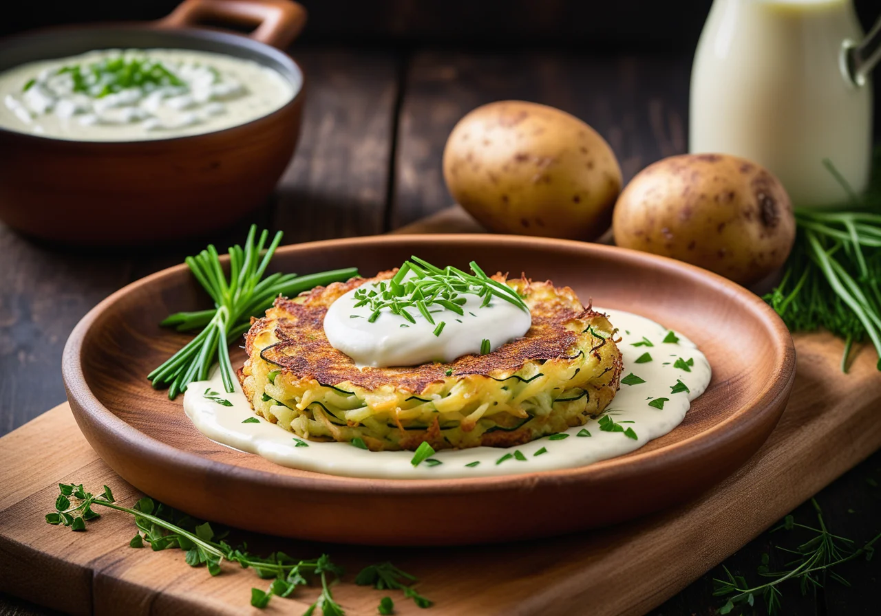 Potato Zucchini Rösti with Quark