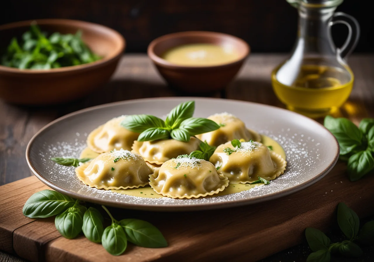 Ravioli with Green Sauce