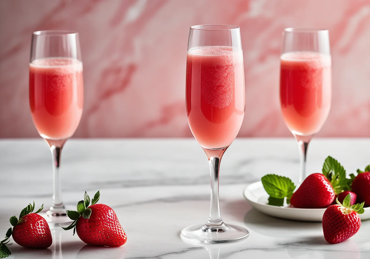 Sparkling Wine with Strawberry Sorbet