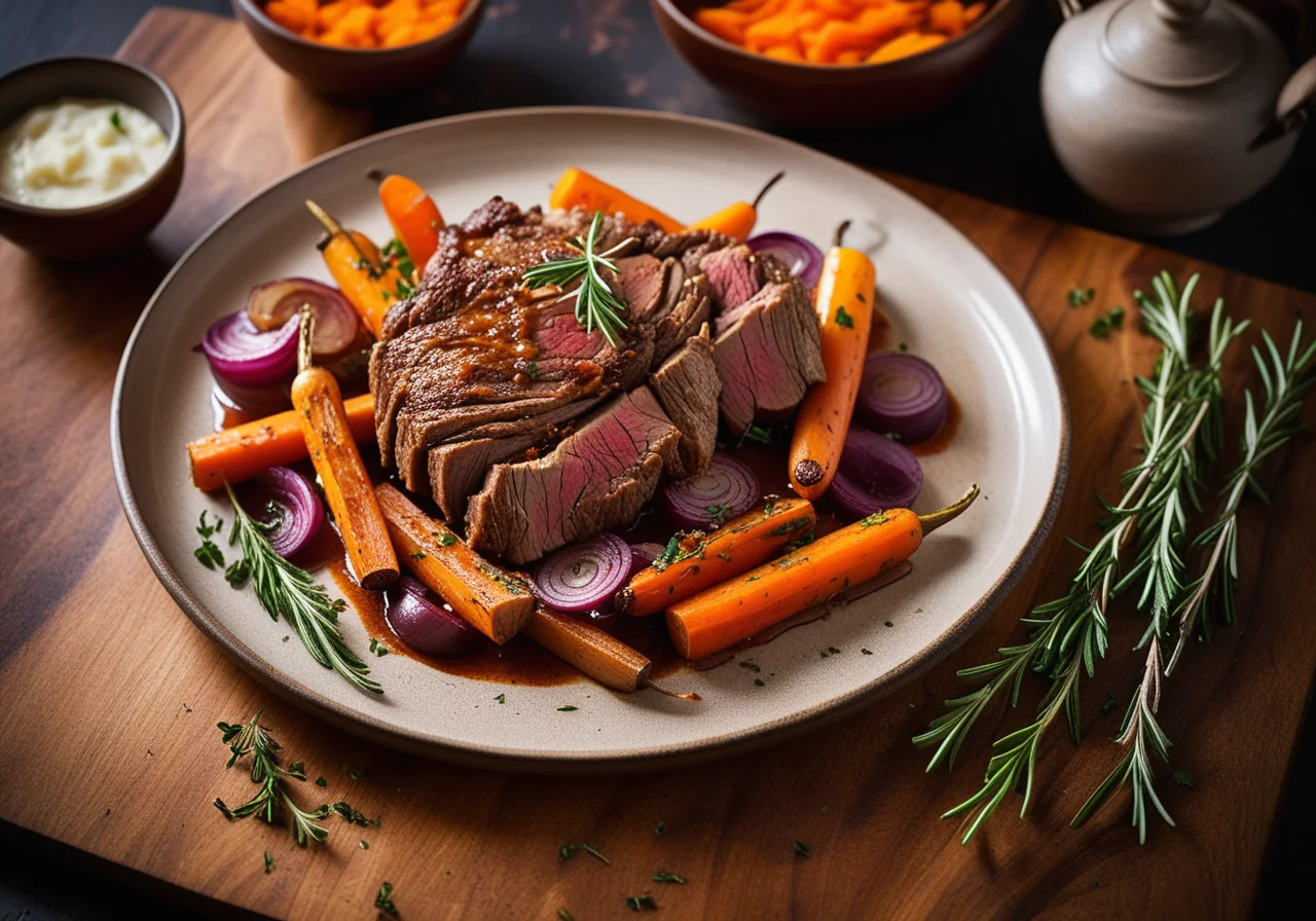 Roasted Lamb Shoulder with Vegetables