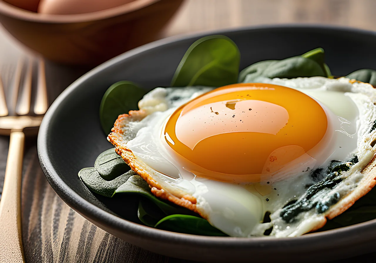 Fried Egg with Spinach