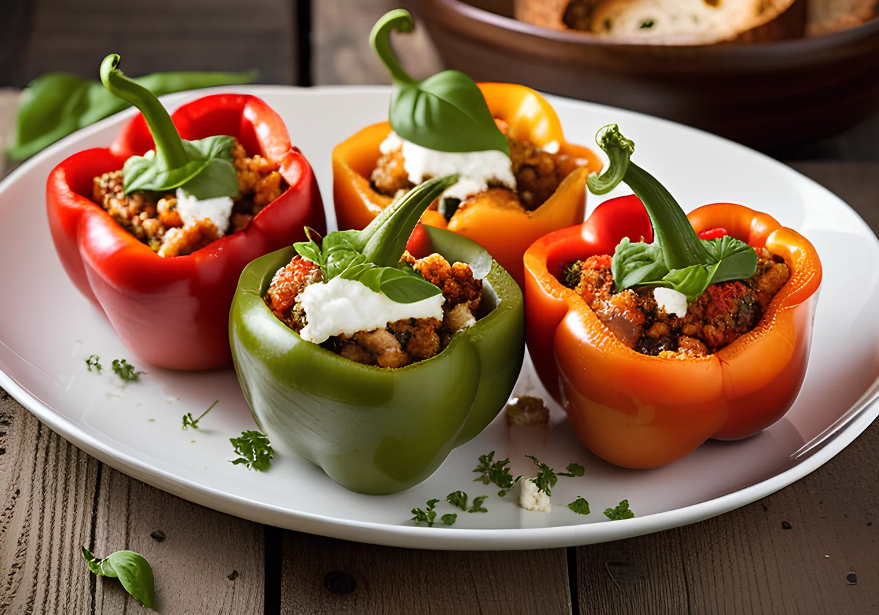 Stuffed Bell Peppers with Feta