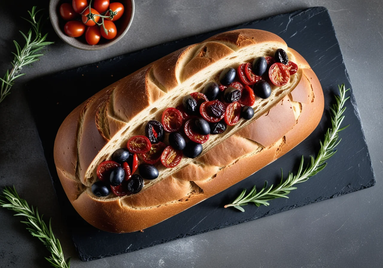 Mediterranean Bread with Olives and Sun-Dried Tomatoes