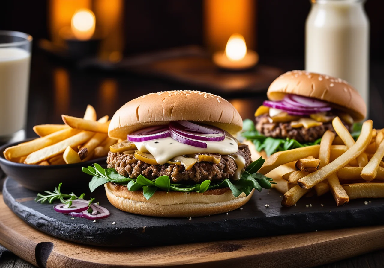 Burger with Oyster Mushrooms