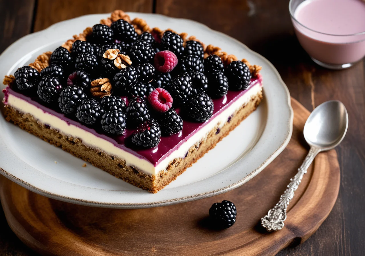 Vegan Blackberry Nut Sheet Cake