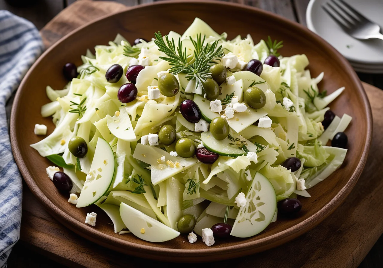 White Cabbage Salad with Olives