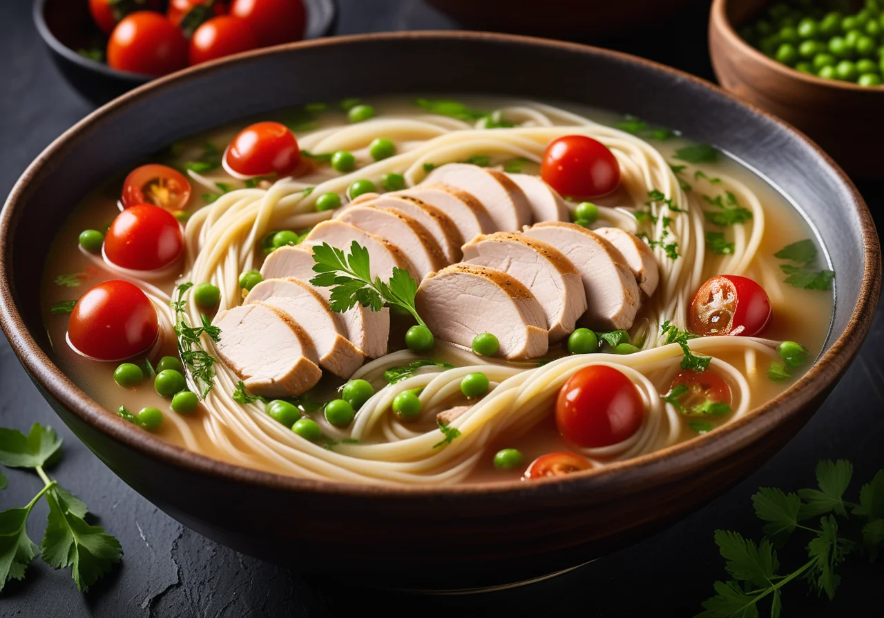 Chicken Broth with Noodles