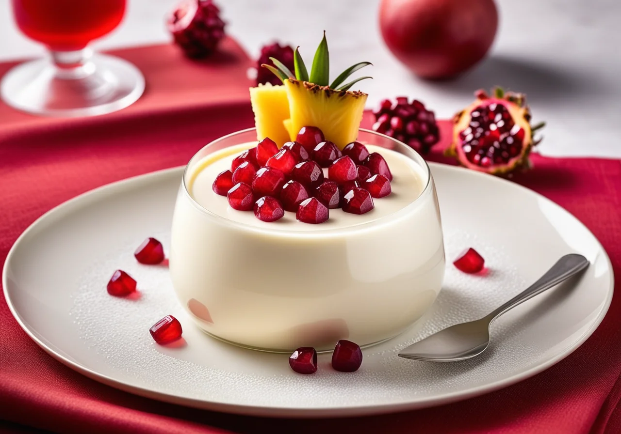 Panna cotta with exotic fruit