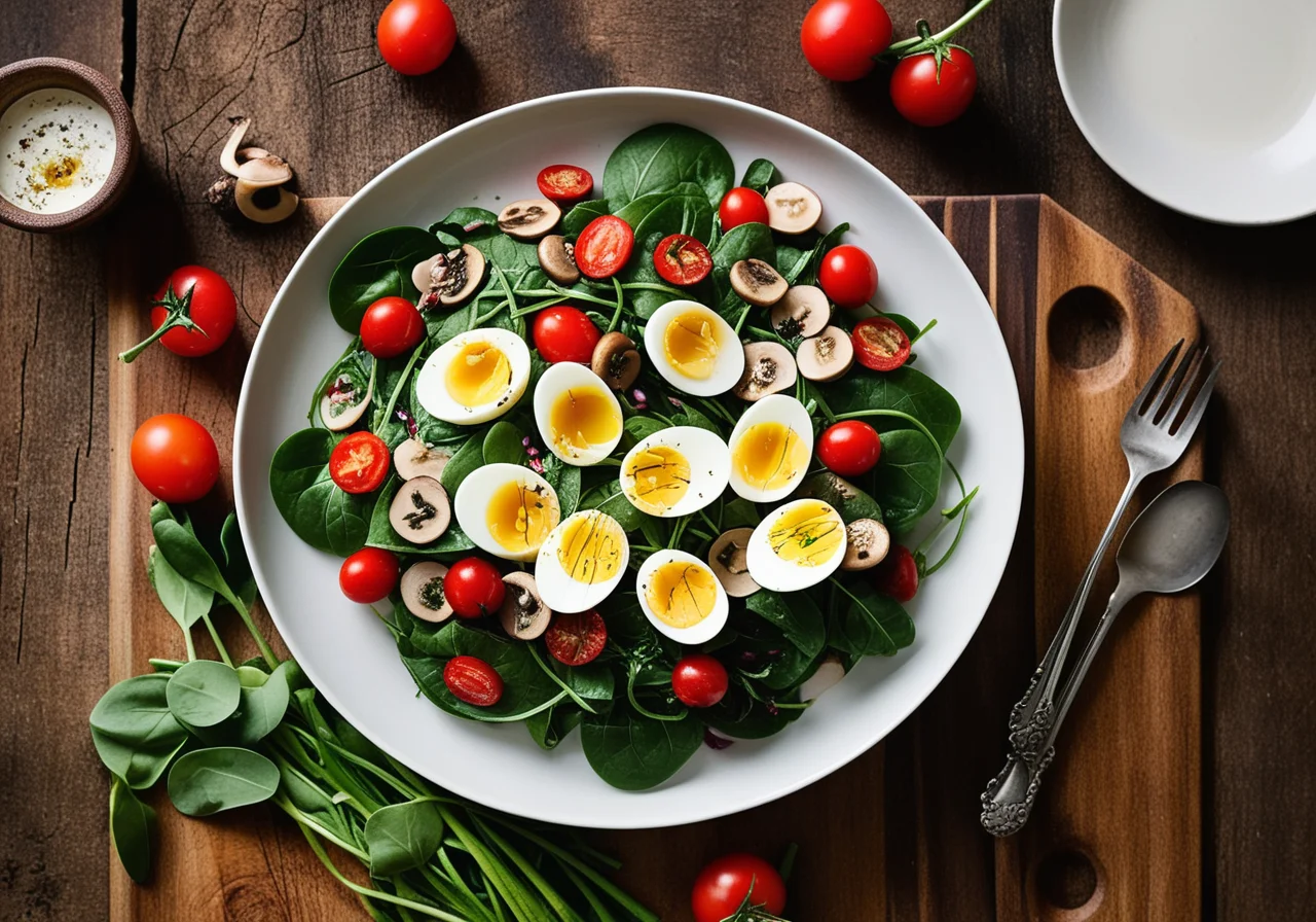 Wild Garlic Spinach Salad