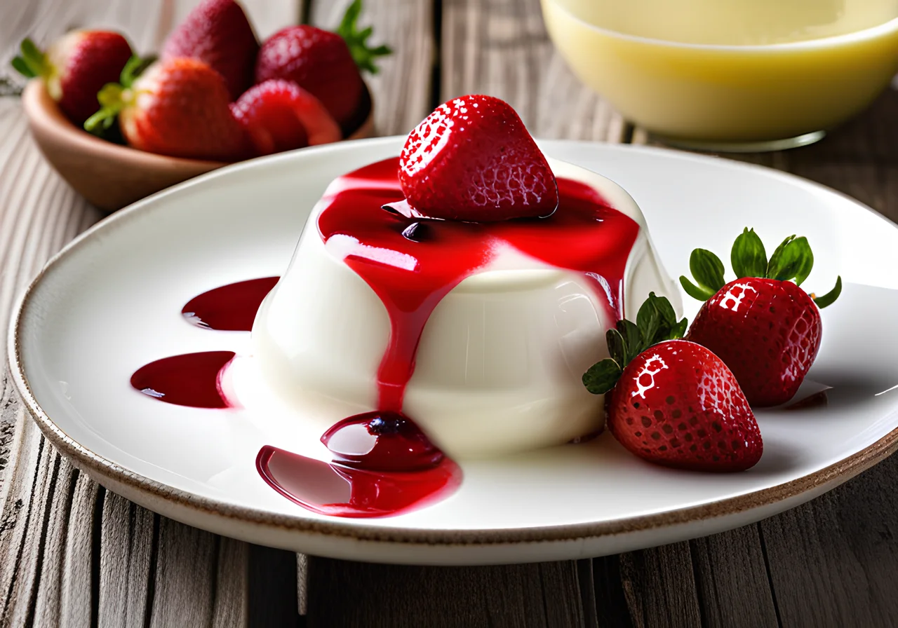 Yogurt Cream with Fresh Strawberries