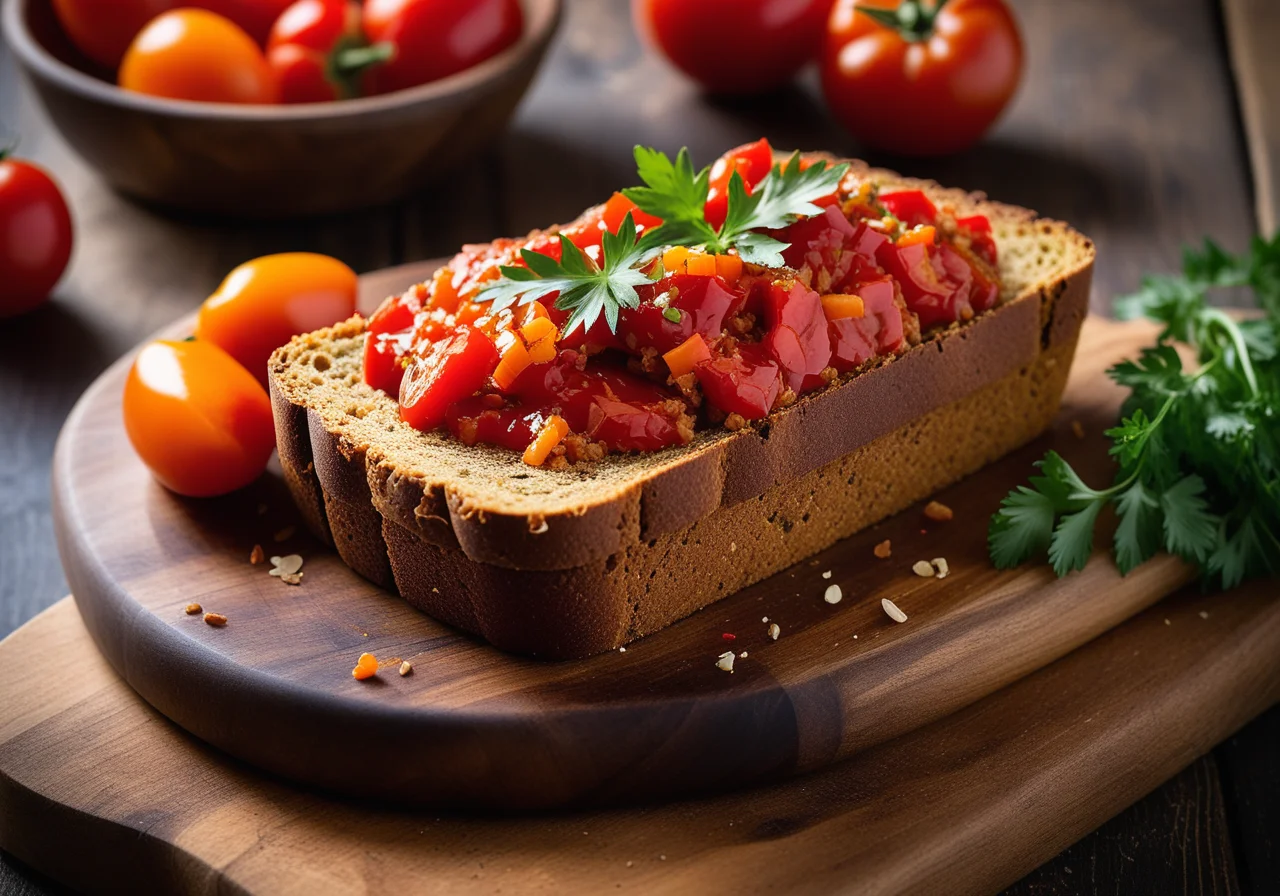 Lentil‑Almond Loaf with Tomato Sauce