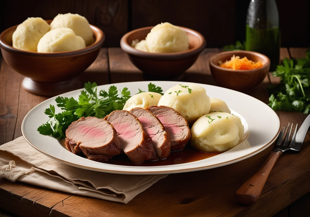 Classic Pork Roast with Dumplings and Sauerkraut