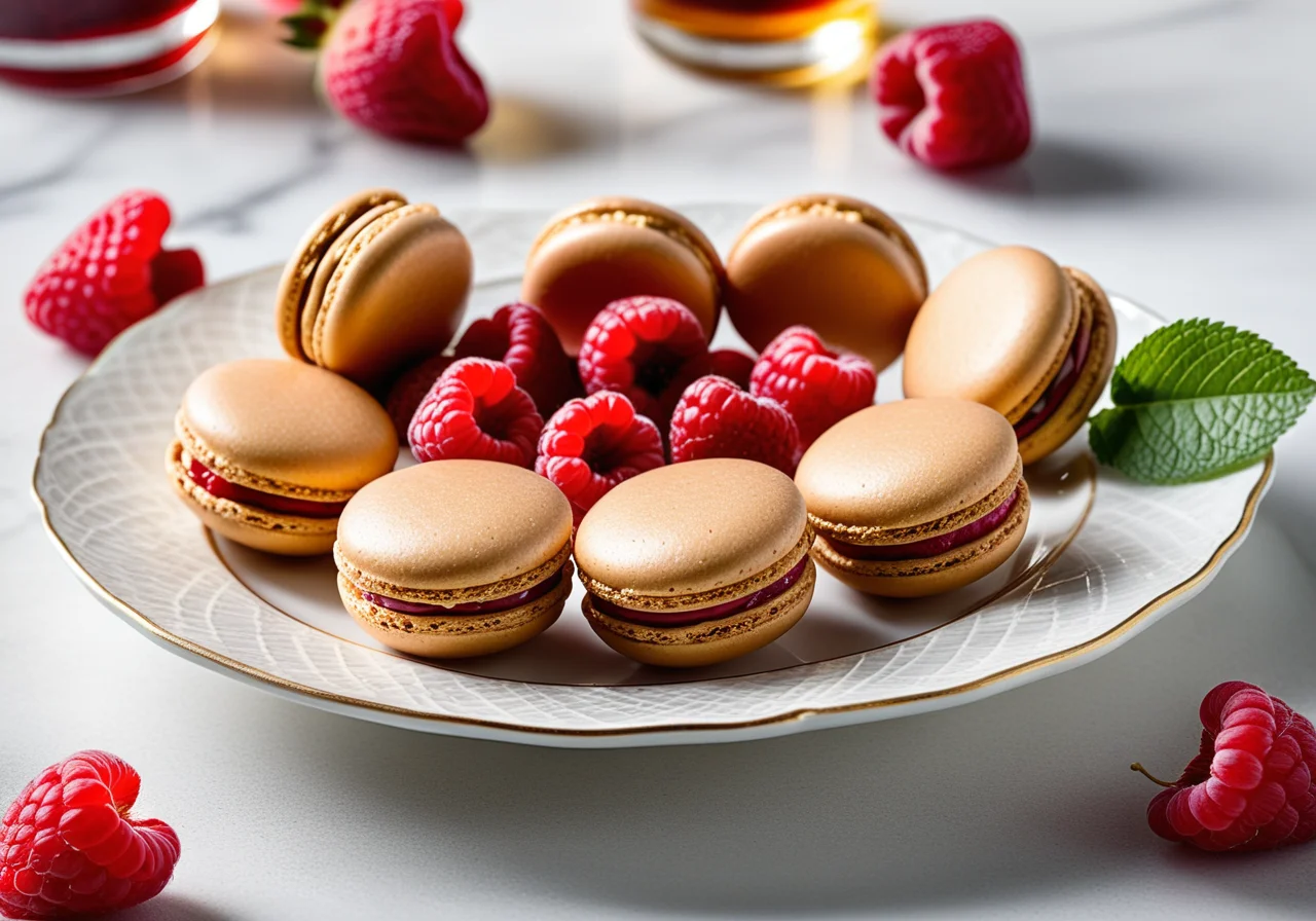 Macarons with Raspberries