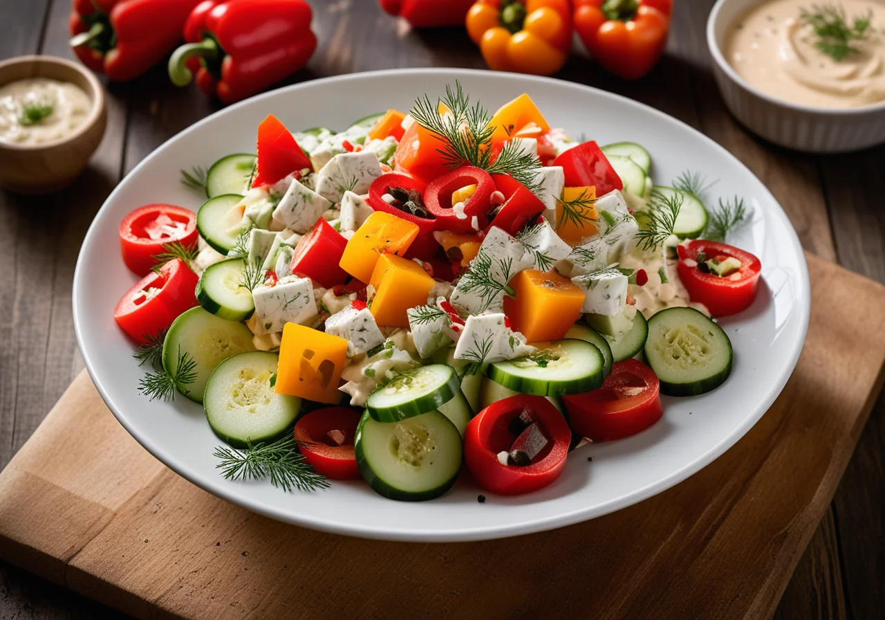 Herring and Pepper Salad with Mayonnaise