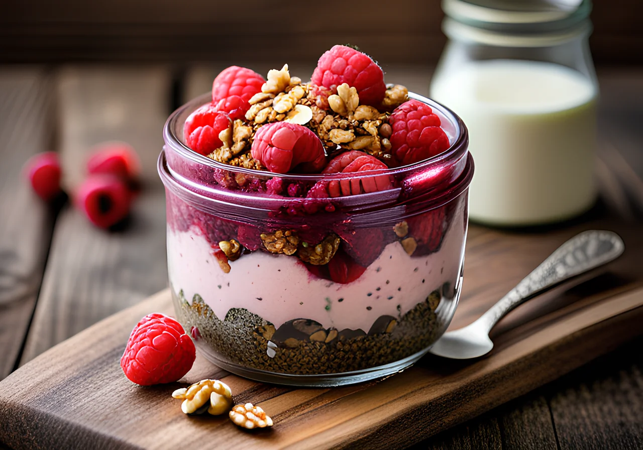 Raspberry Chia Seed Yogurt