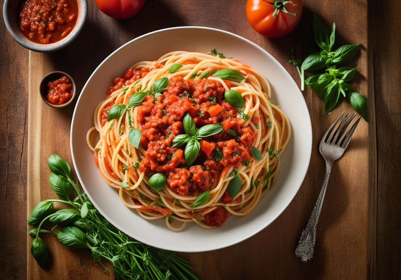 Spaghetti with Vegetable Sauce