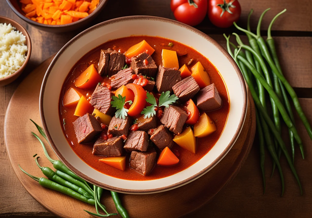 Meat Carrot Stew with Green Beans