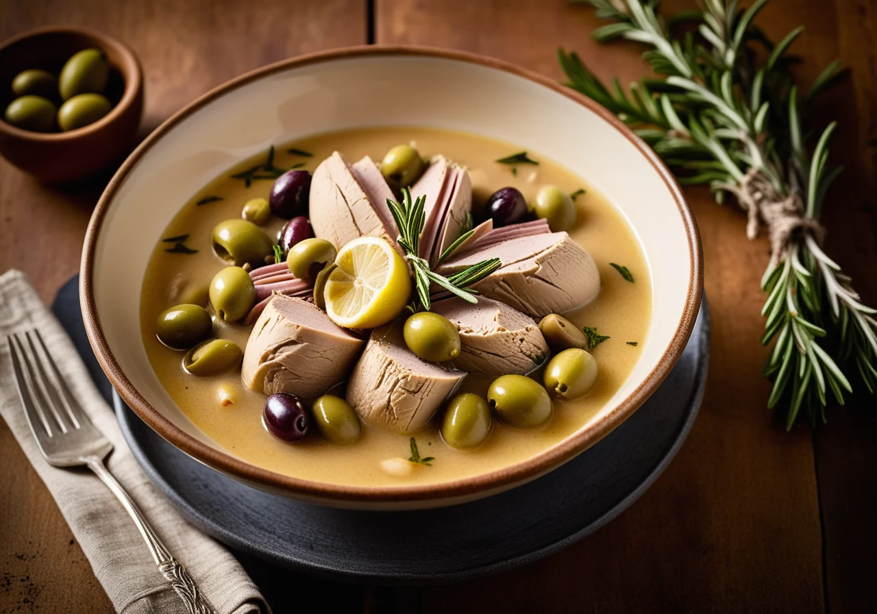 Rabbit and Olive Ragout with Marinated Lemons