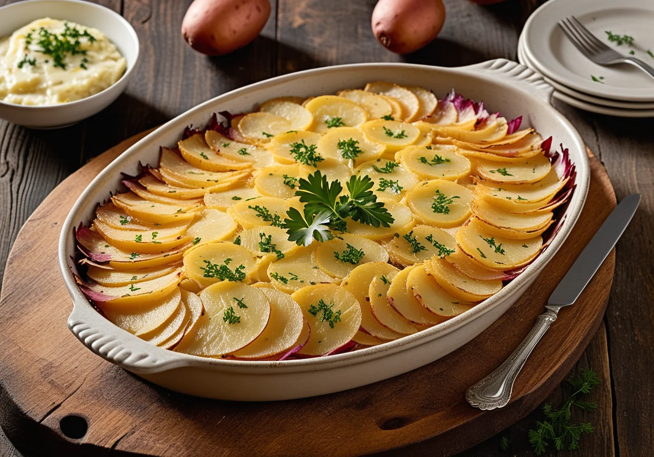 Chicorée-Potato Gratin with Ham