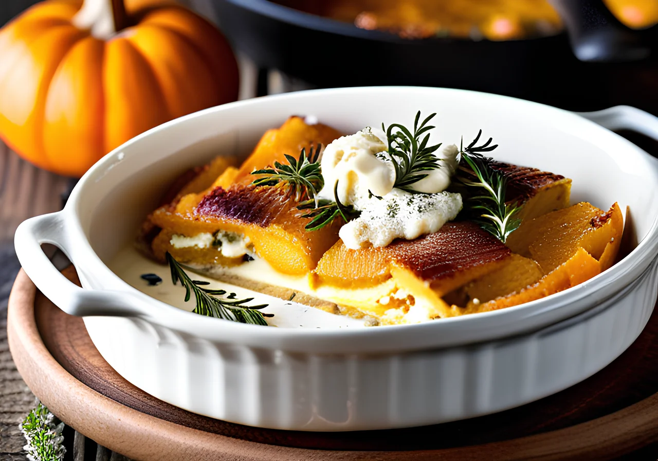 Potato Gratin with Pumpkin and Feta