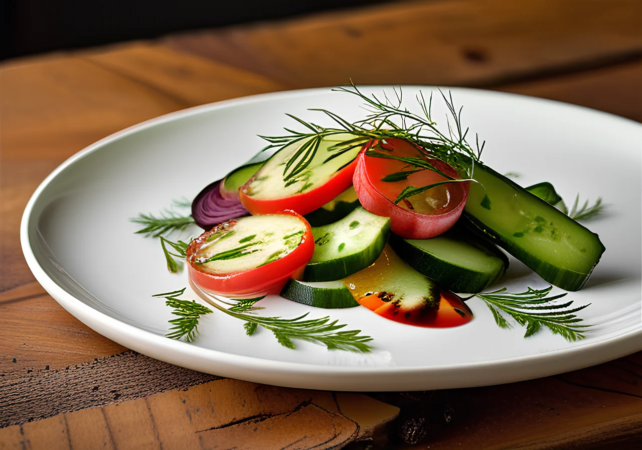 Kasselerbraten with Sweet‑Sour Cucumber Salad and Horseradish Cream