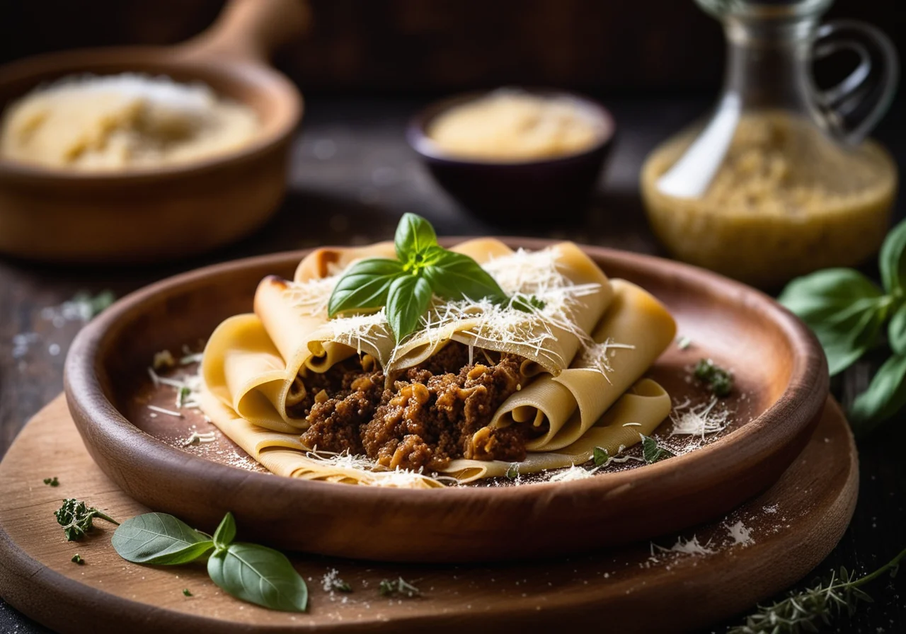 Filled Pasta Pocket with Lamb and Eggplant