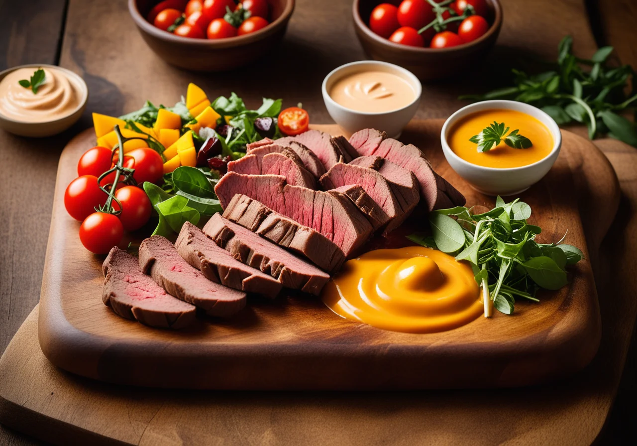 Meat Fondue with Various Sauces