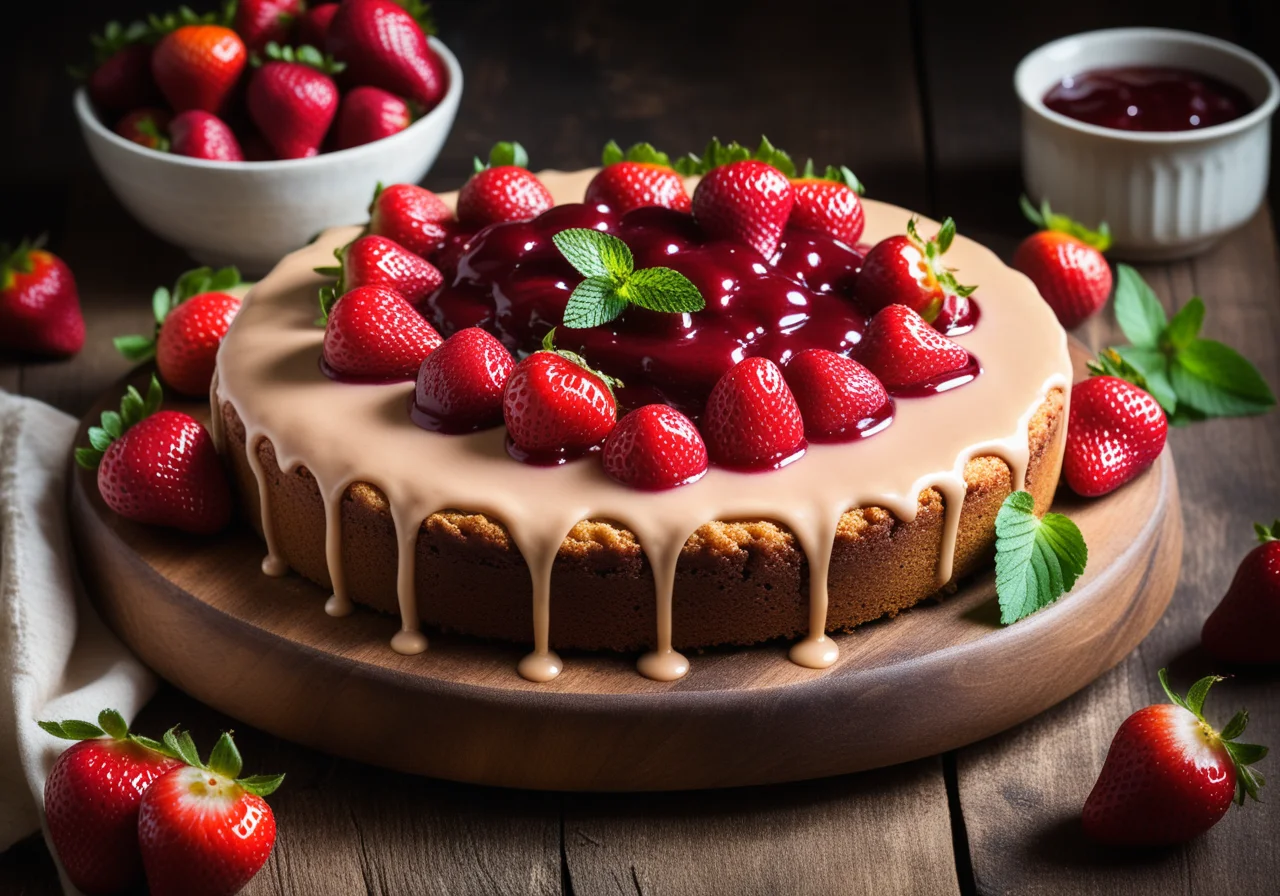 Strawberry Rhubarb Cake