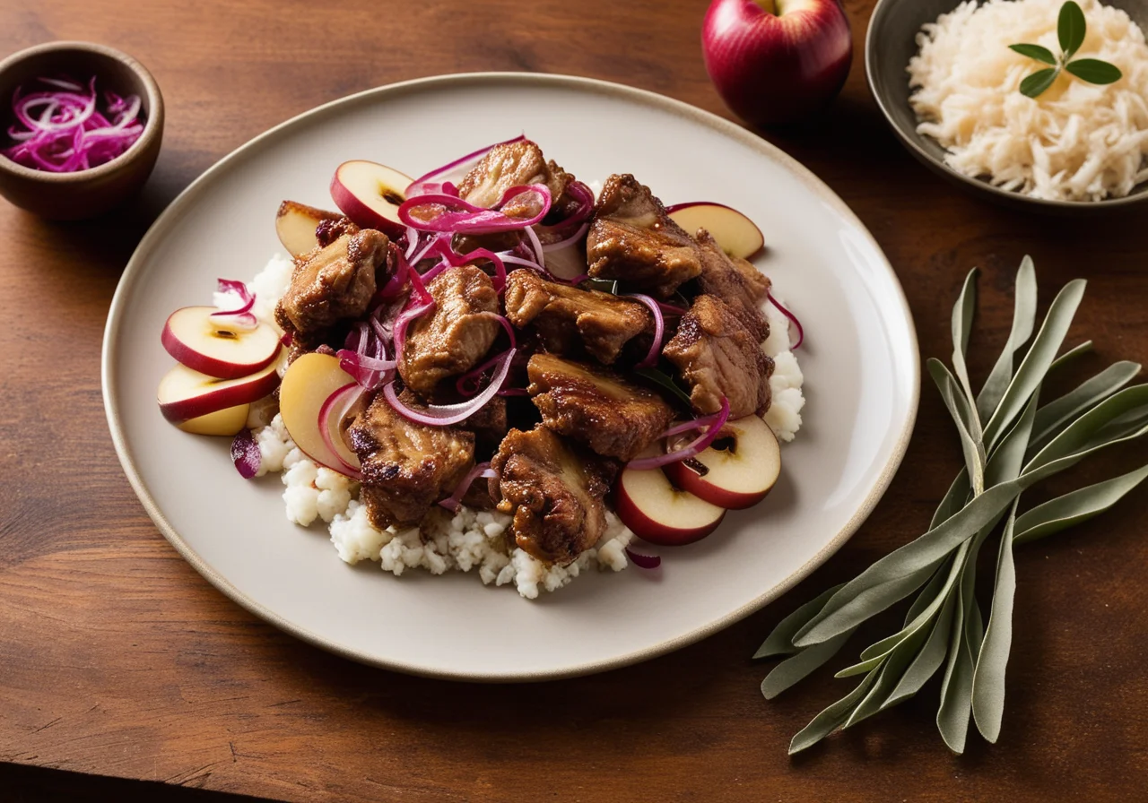 Pan‑fried Chicken Liver with Apples and Onions