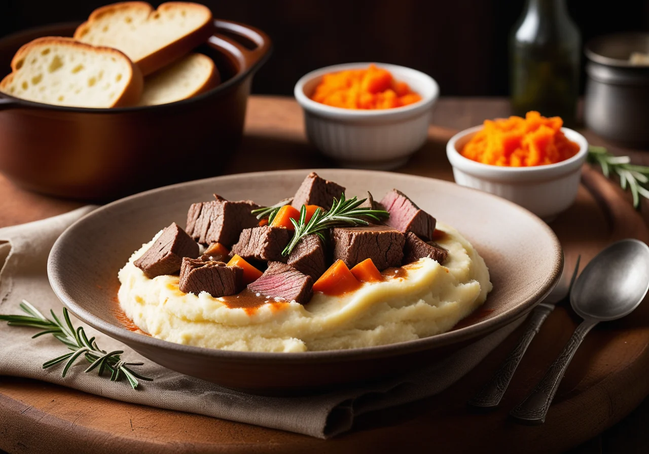 Beef Stew with Mashed Potatoes